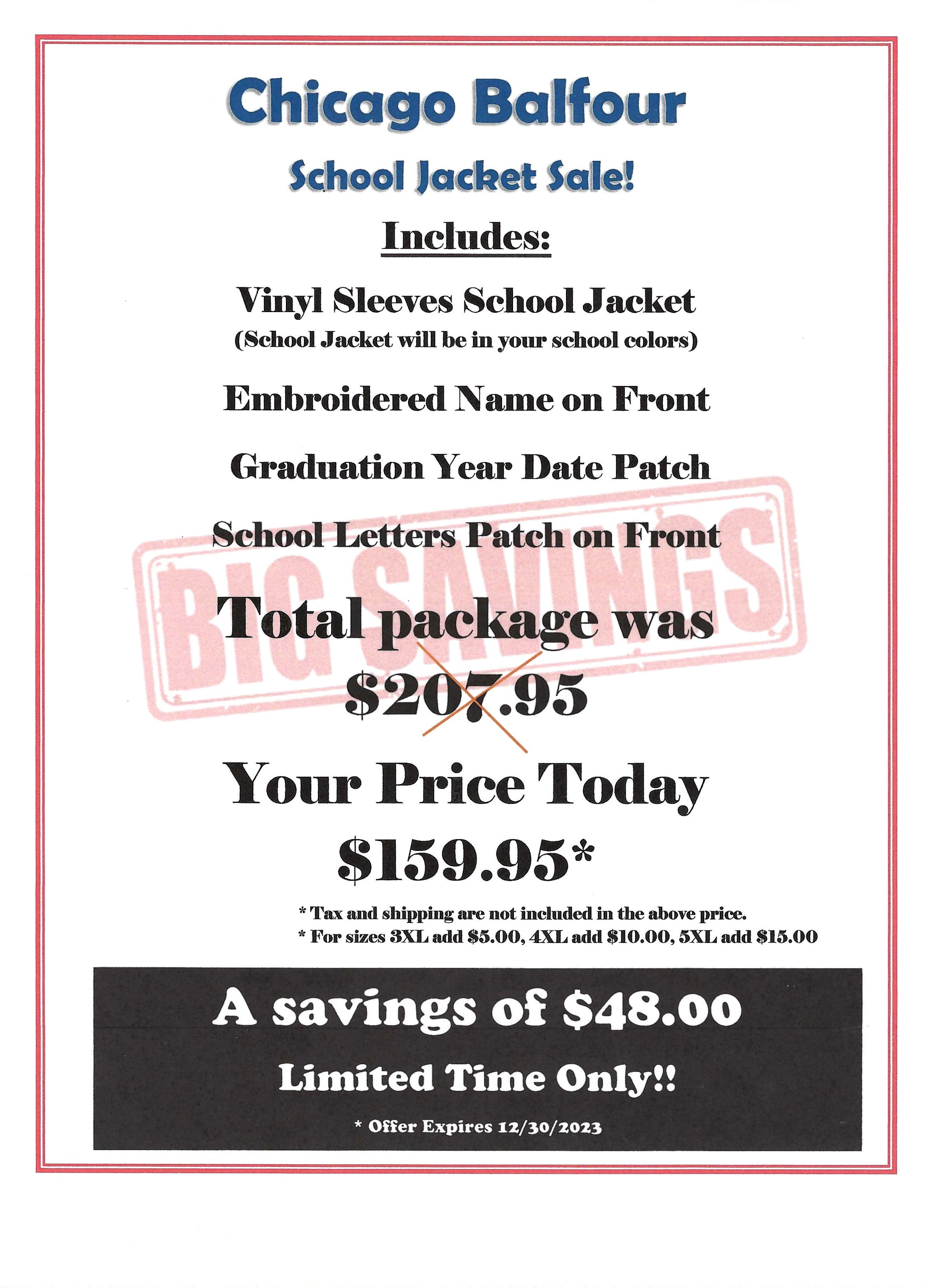 School Jacket Sale